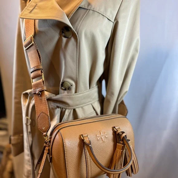 NWT! Tory Burch Thea Mini  Satchel Tiramis Leather Crossbody - Picture 10 of 16